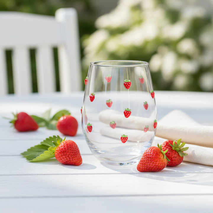 Abbott Stemless Glass with Strawberries  27-ORCHARD-14