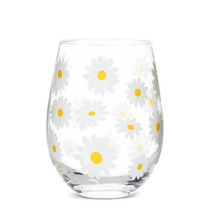 Abbott Daisies Stemless Wine Glass  27-PATIO-DAISY