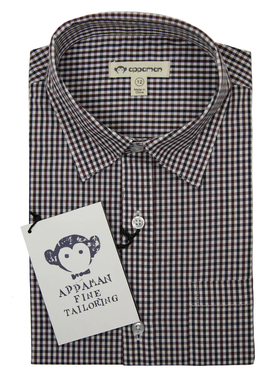 Appaman Boys Dress Shirt Midnight Check **