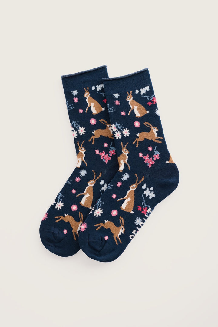 Seasalt Bamboo Arty Socks  38050  Hares Leap Maritime