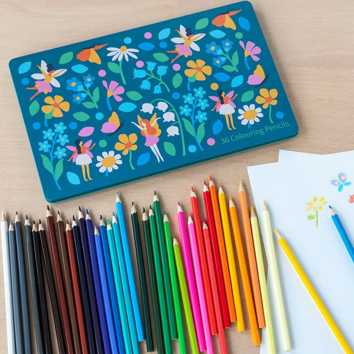 36 Coloring Pencils in Tin - Fairies in the Garden   RX29278   Rex London