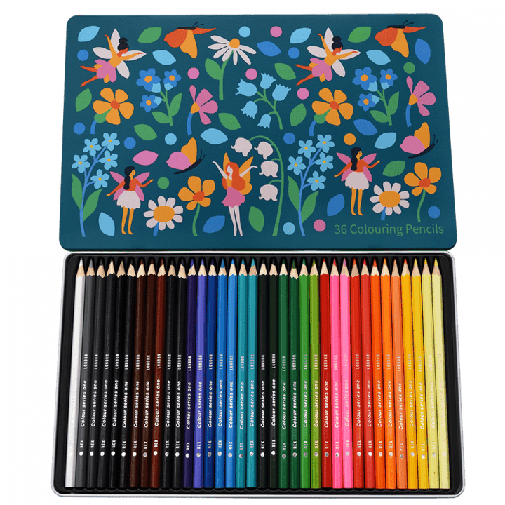 36 Coloring Pencils in Tin - Fairies in the Garden   RX29278   Rex London