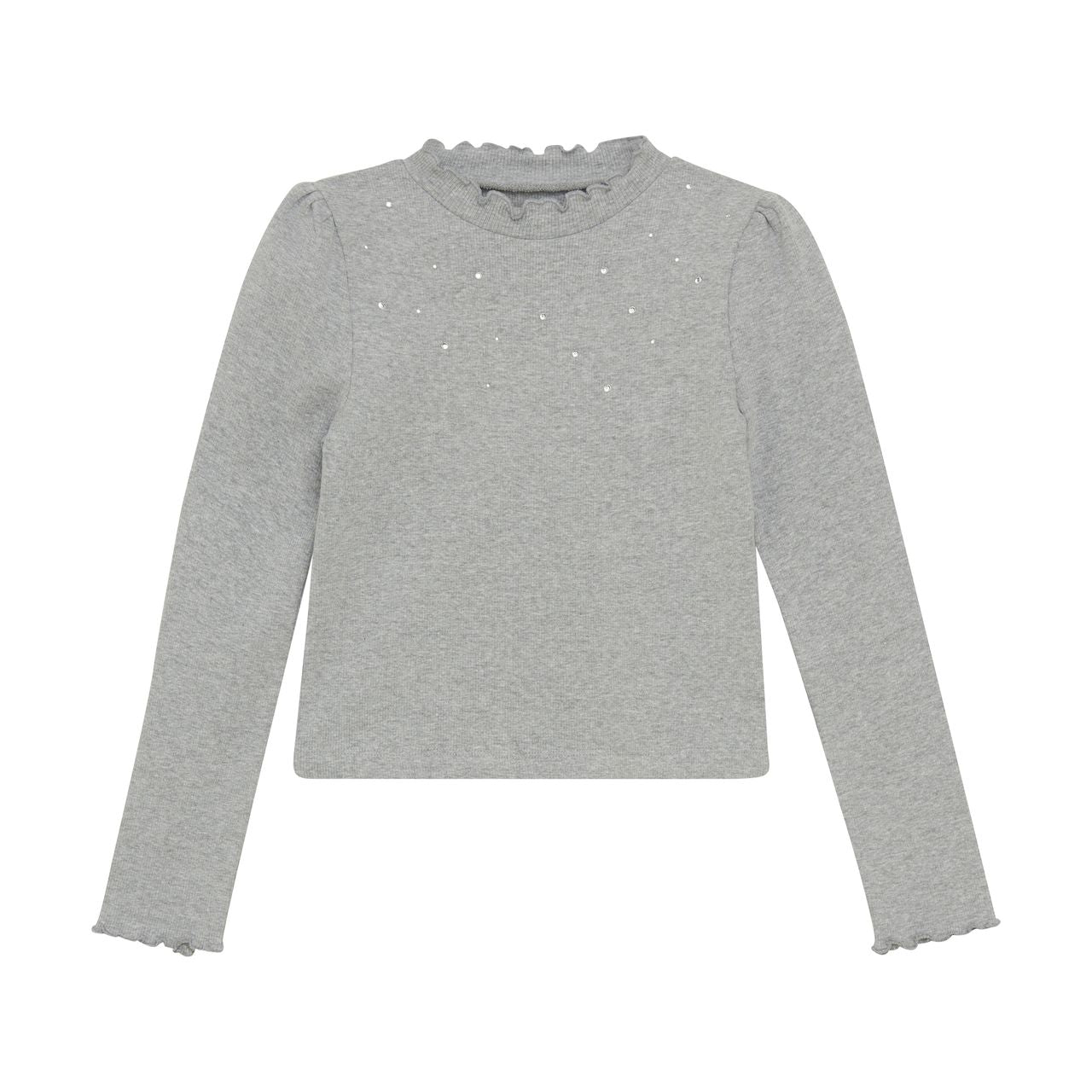 Creamie Girls Long Sleeve Ribbed Tee  823003-1231  Grey