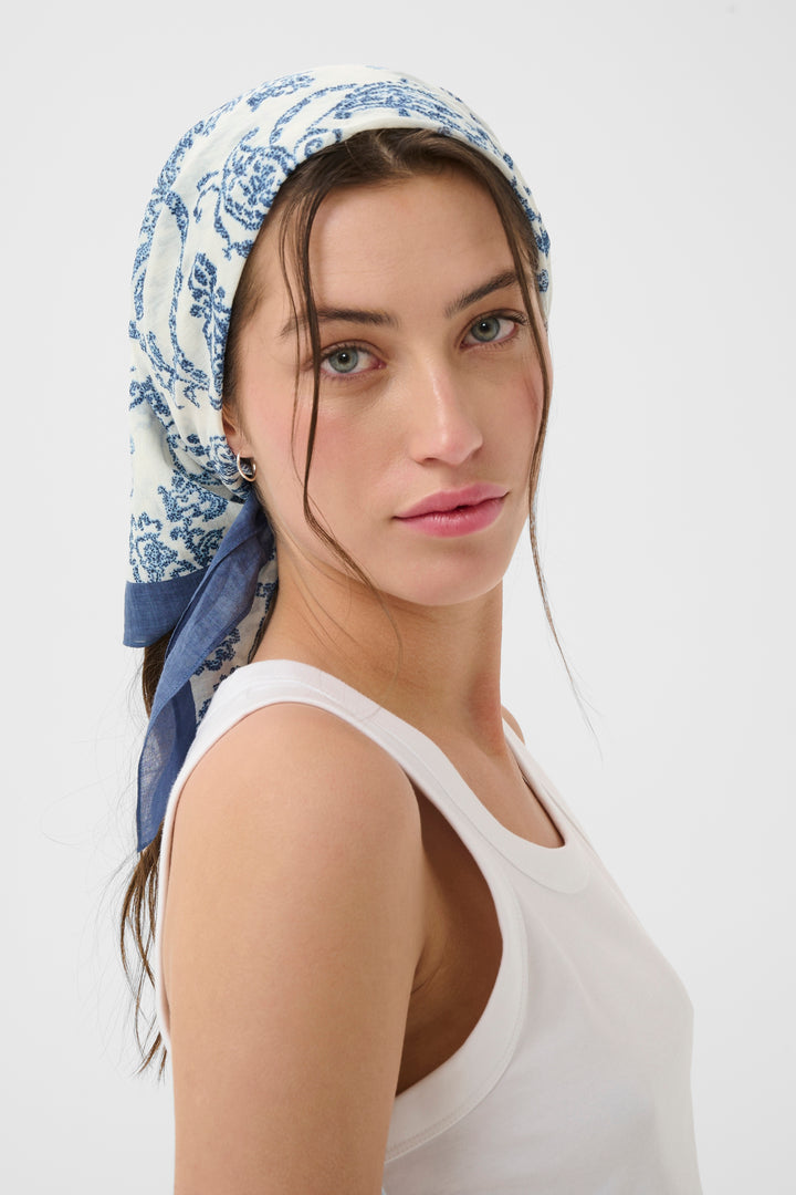 Part Two Phi Scarf  30309304  Blue Dot Paisley Print