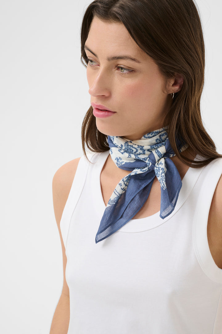 Part Two Phi Scarf  30309304  Blue Dot Paisley Print