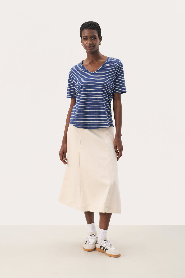 Part Two Curlia Short Sleeve Tee  30309536  Oceana Eggnog Stripe