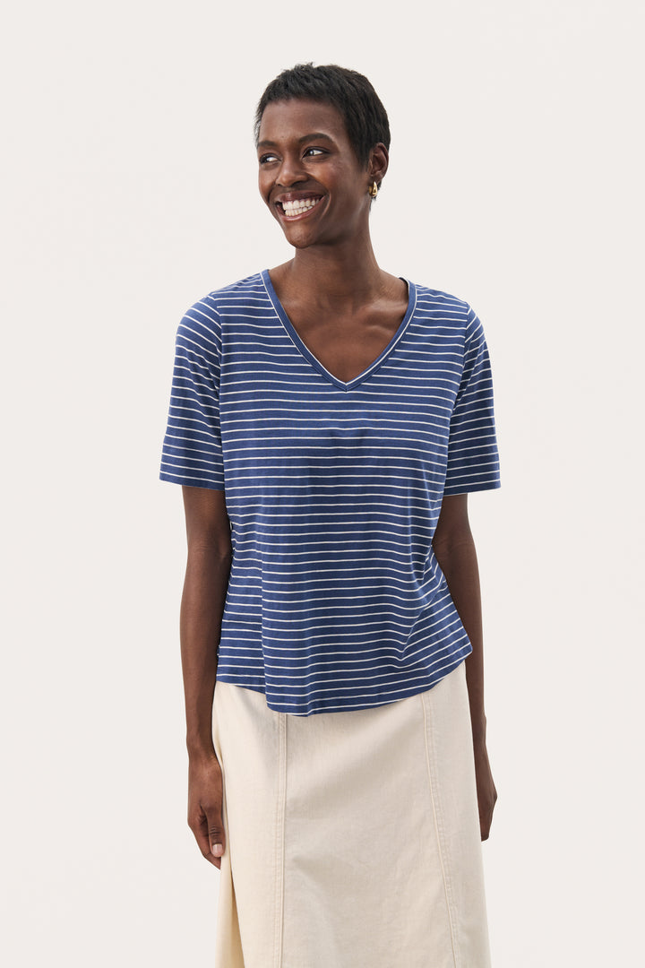 Part Two Curlia Short Sleeve Tee  30309536  Oceana Eggnog Stripe