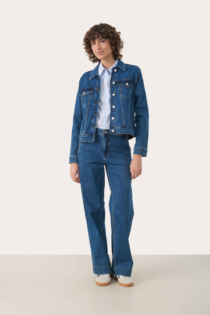 Part Two Nicholia Denim Jacket  30309883  Medium Dark Blue