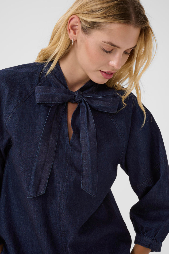 Part Two Sassi Blouse  30309975  Rinse Blue Denim