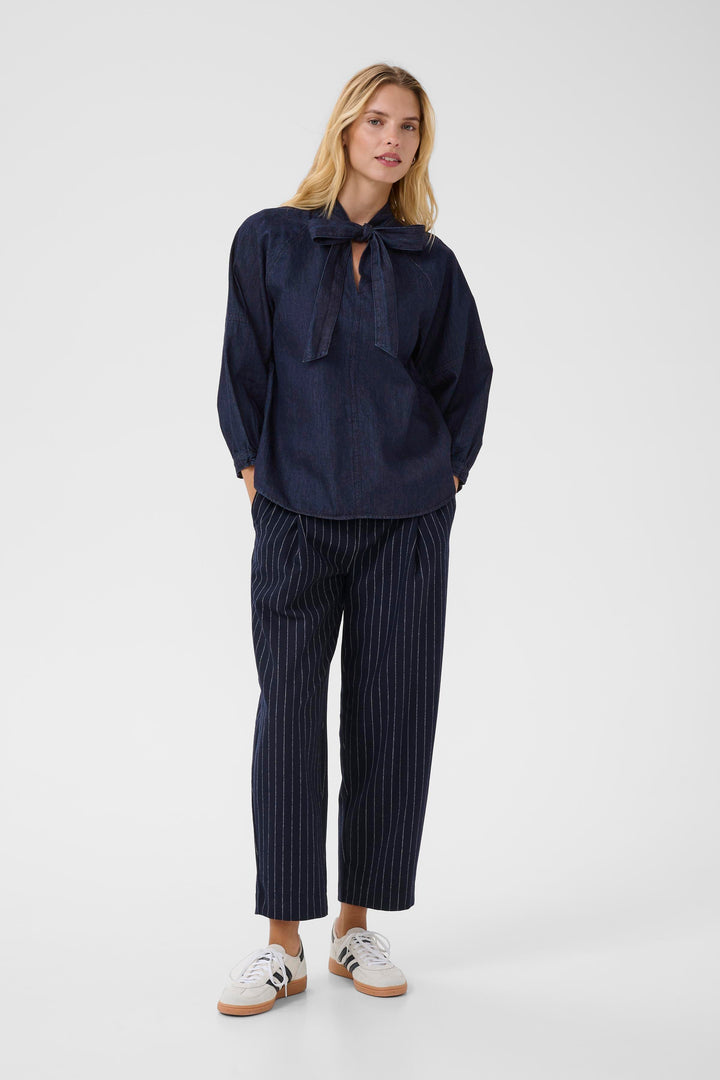 Part Two Sassi Blouse  30309975  Rinse Blue Denim