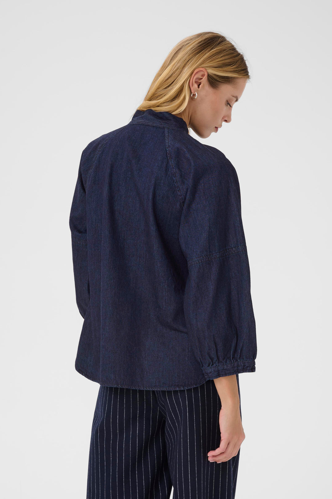 Part Two Sassi Blouse  30309975  Rinse Blue Denim