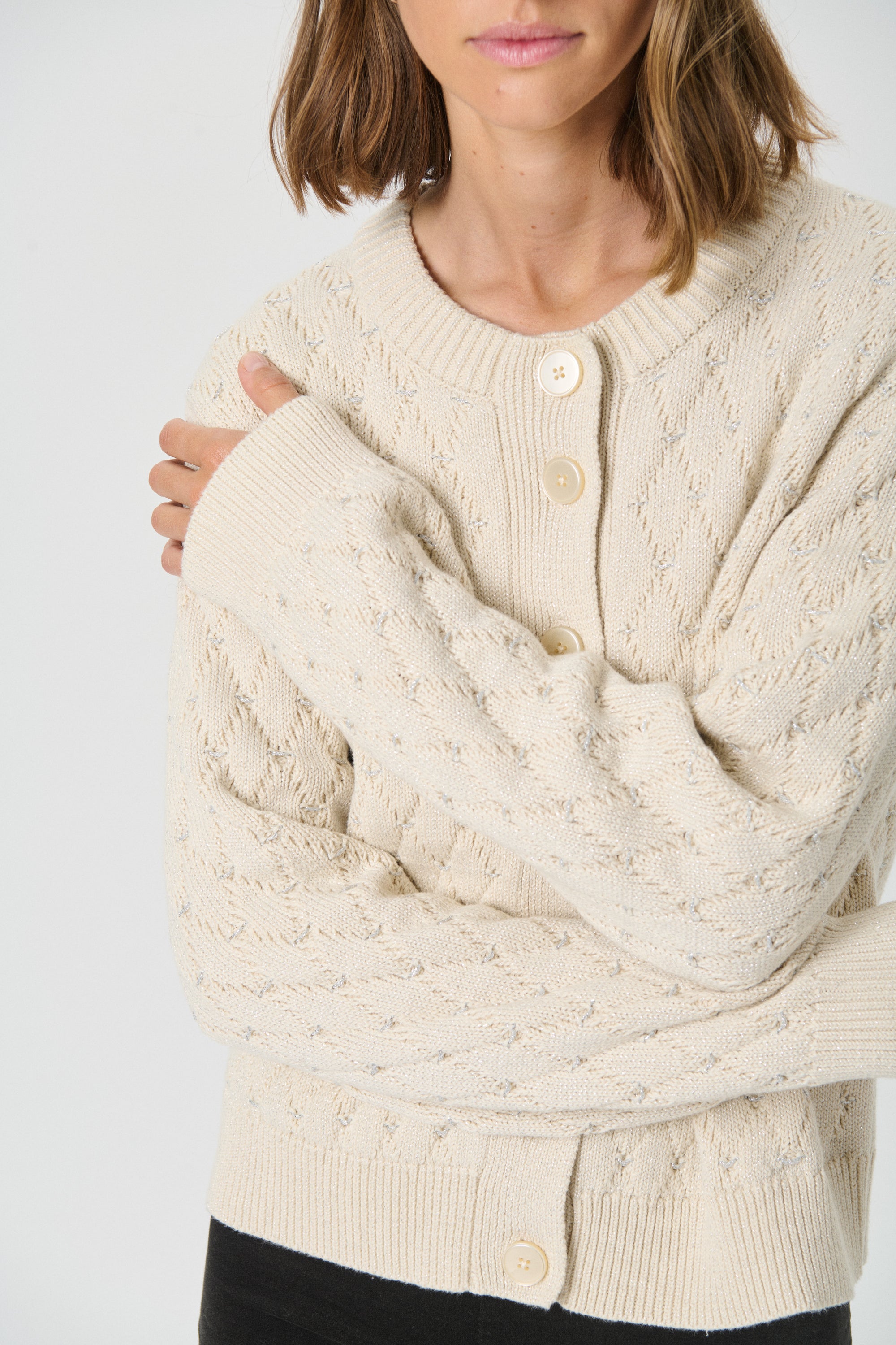 Part Two Vesna Cardi 30310210 Whitecap Gray