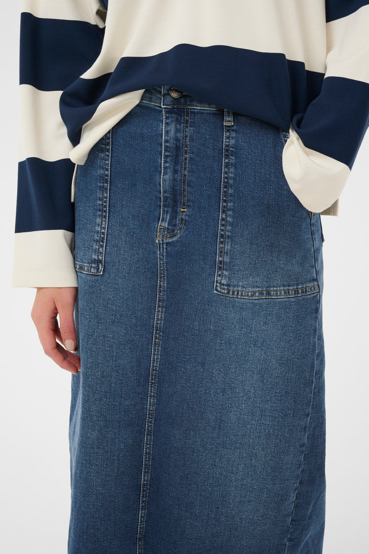 Part Two Aiya Denim Skirt  30310367  Medium Dark Blue