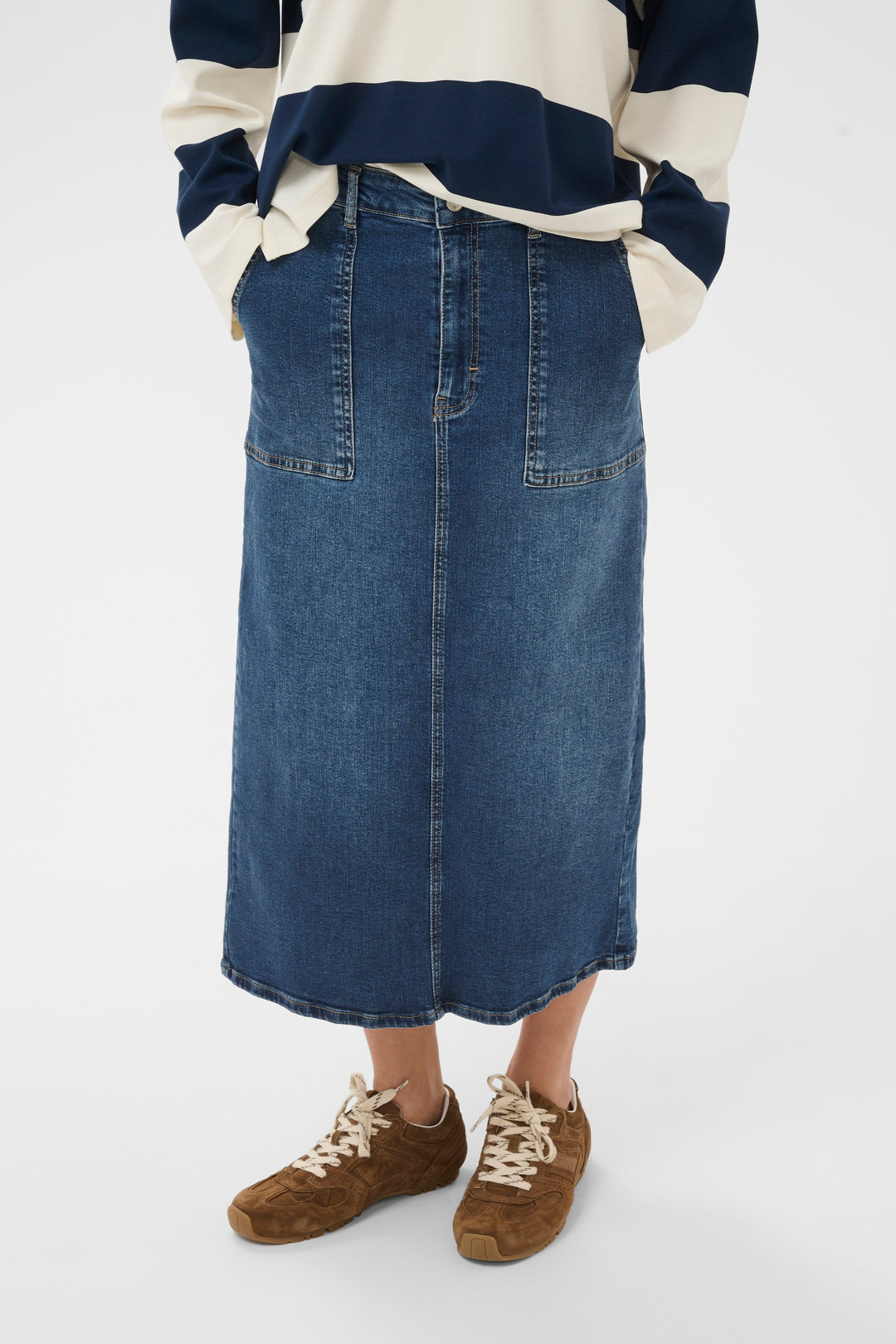 Part Two Aiya Denim Skirt  30310367  Medium Dark Blue