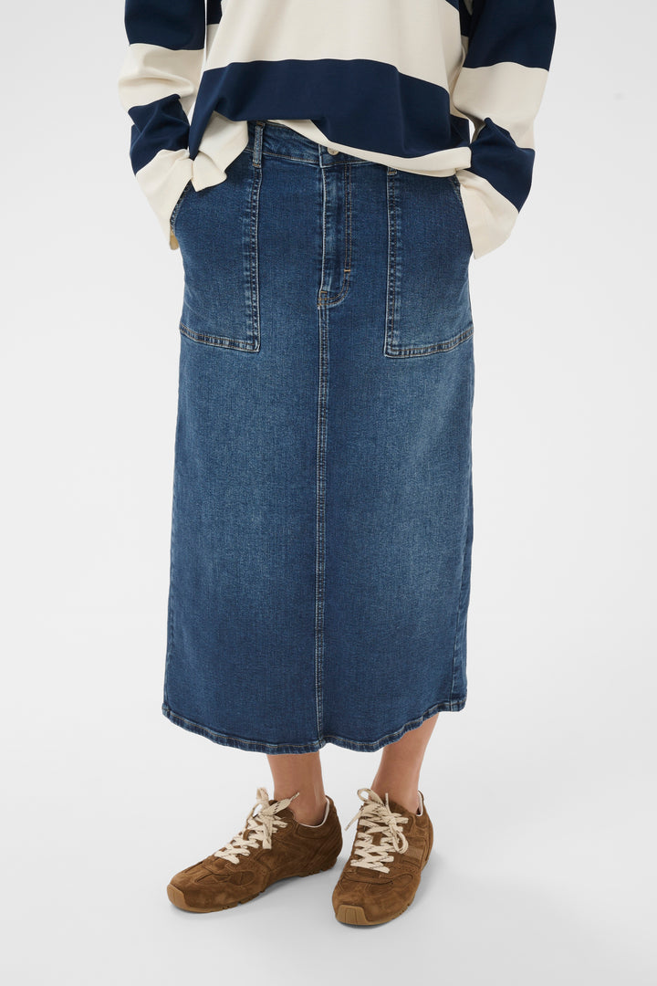 Part Two Aiya Denim Skirt  30310367  Medium Dark Blue