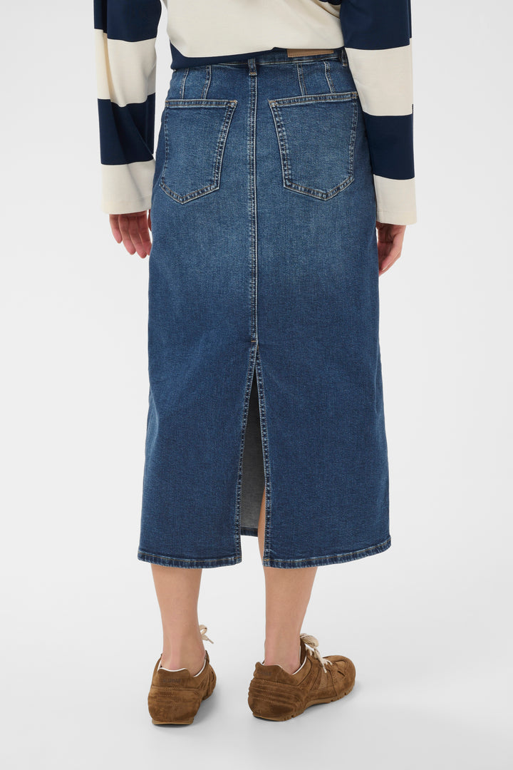 Part Two Aiya Denim Skirt  30310367  Medium Dark Blue