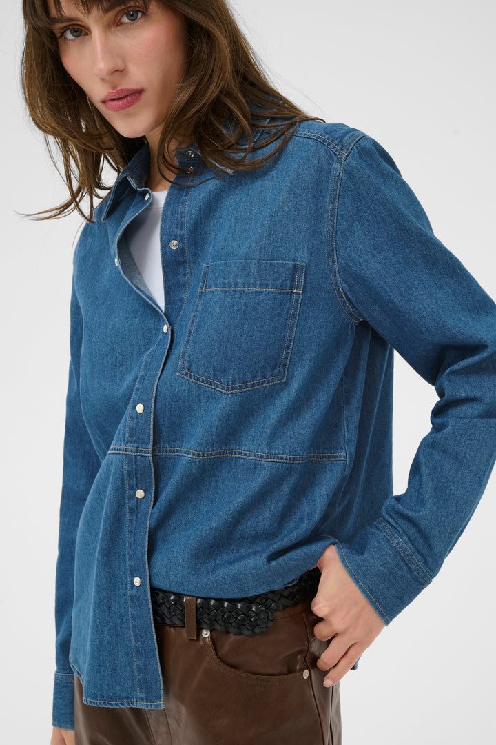 Part Two Alvine Blouse 30310379 Medium Blue Denim