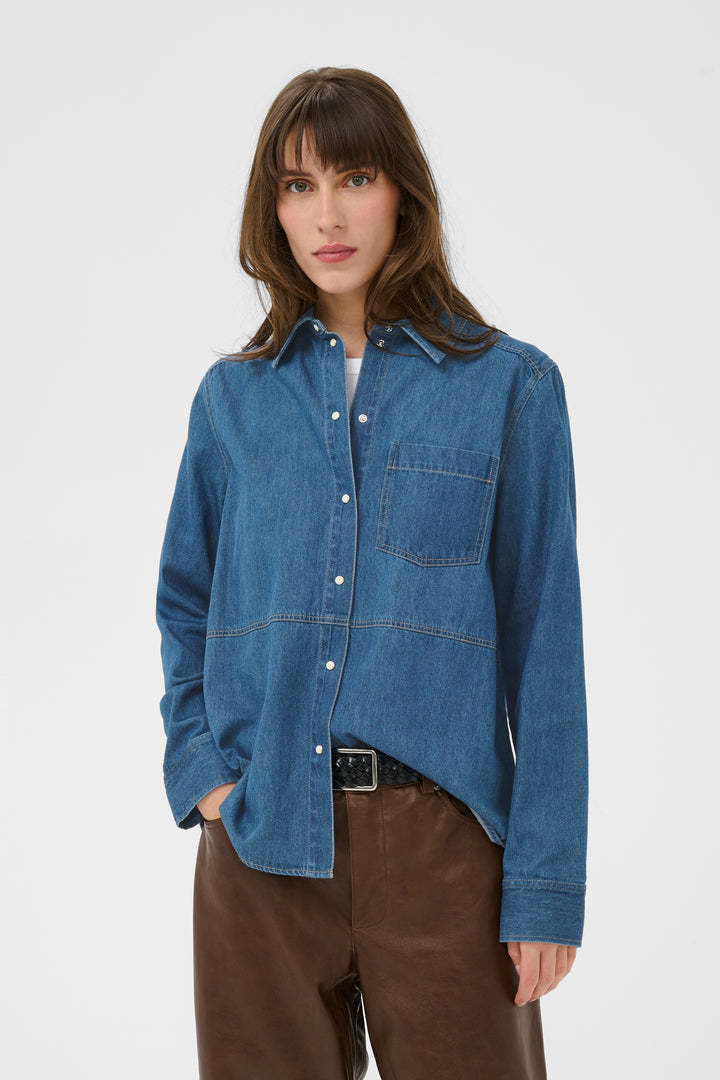 Part Two Alvine Blouse 30310379 Medium Blue Denim