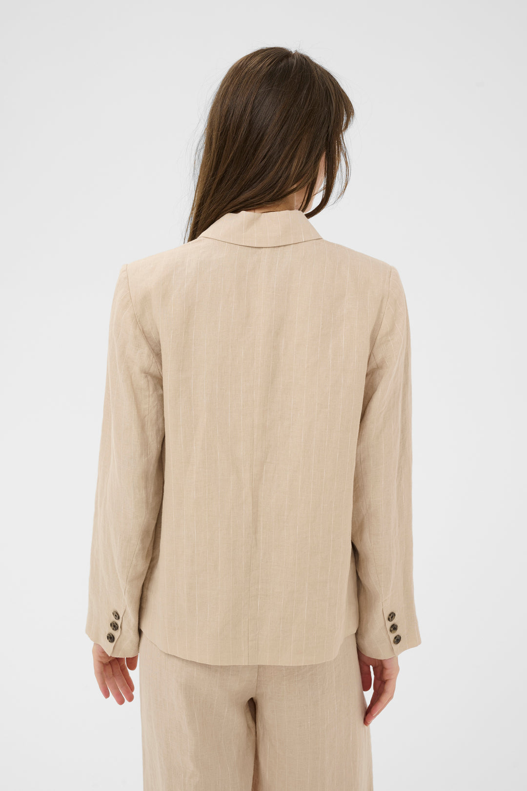 Part Two Alita Blazer  30310442  Neutral Pinstripe