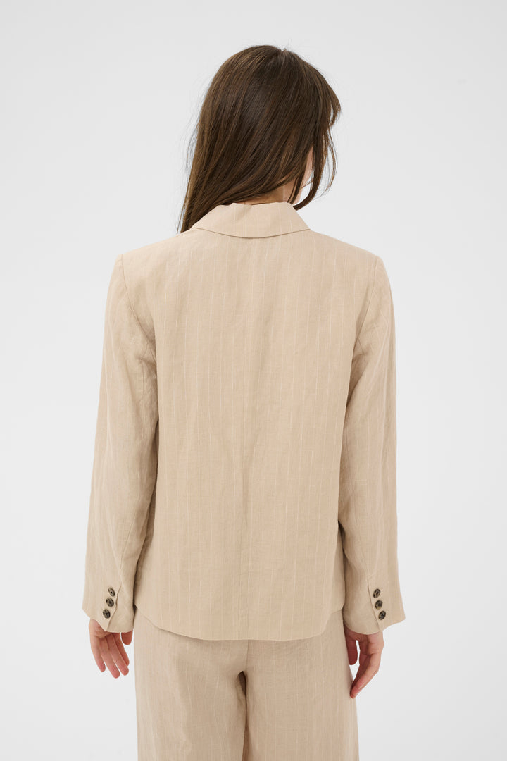 Part Two Alita Blazer  30310442  Neutral Pinstripe