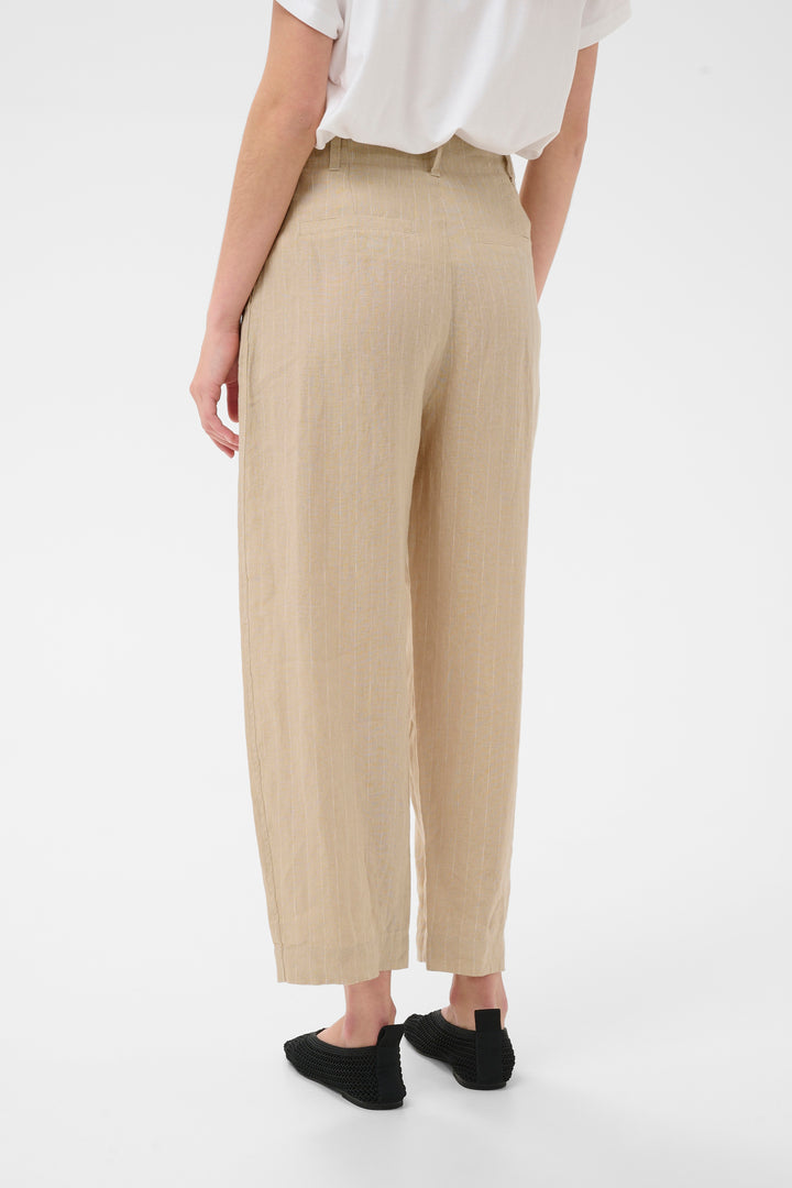 Part Two Nettas Trouser  30310444  Neutral Pinstripe (Silver Mink)