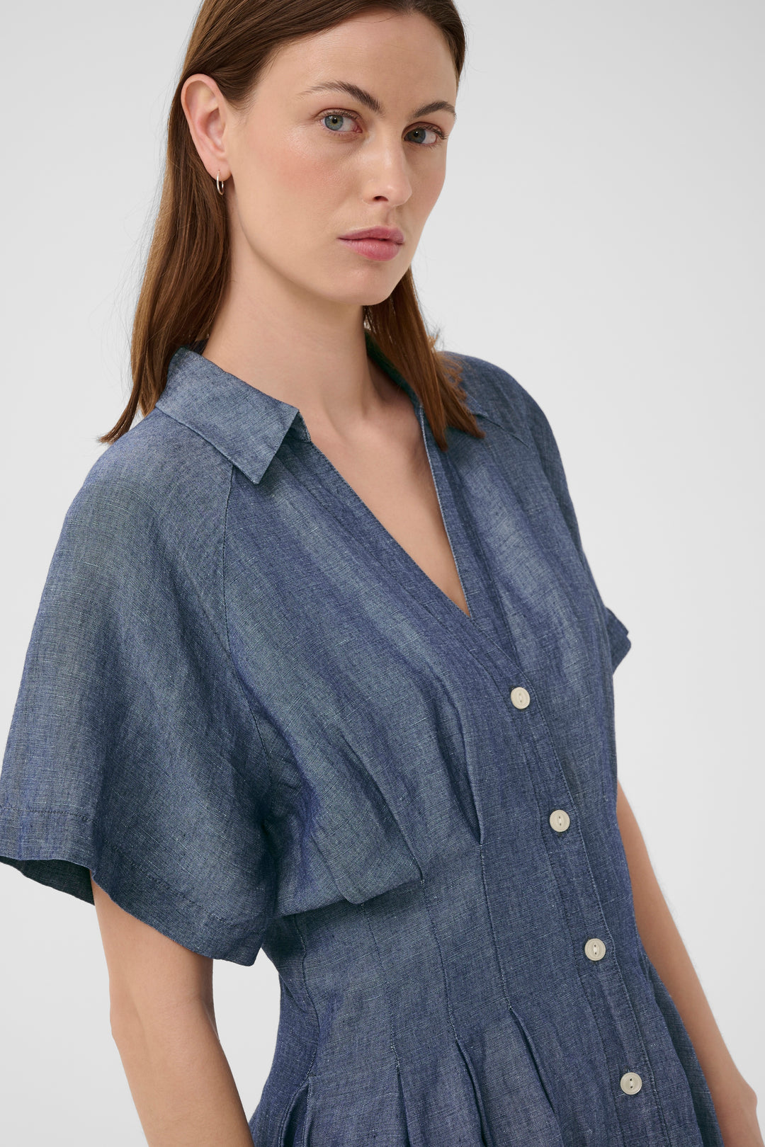 Part Two Betine Dress  30310517  Blue Chambray