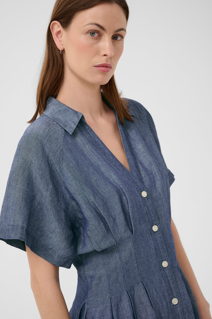 Part Two Betine Dress  30310517  Blue Chambray