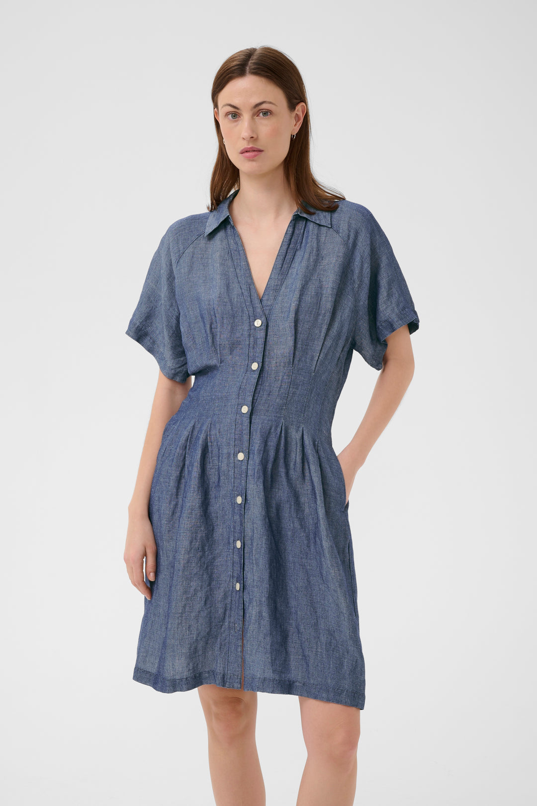 Part Two Betine Dress  30310517  Blue Chambray