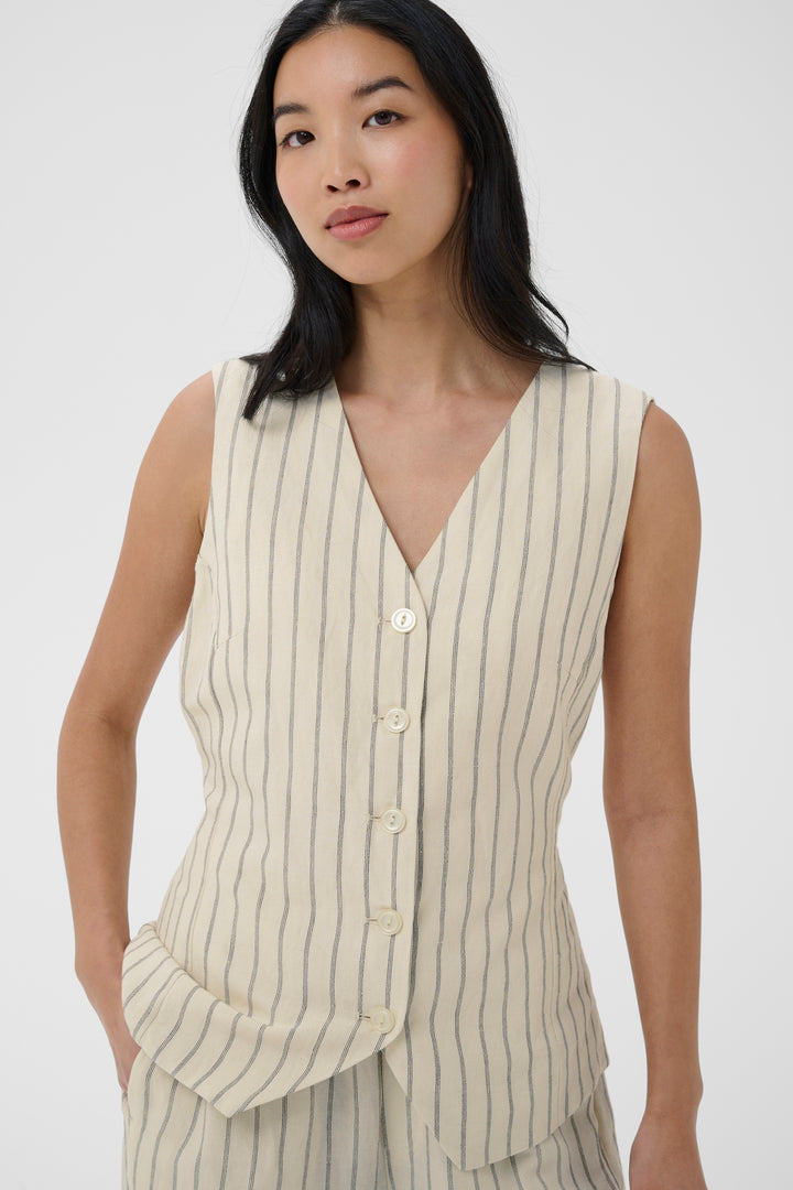 Part Two Binta Vest  30310520  Black Stripe