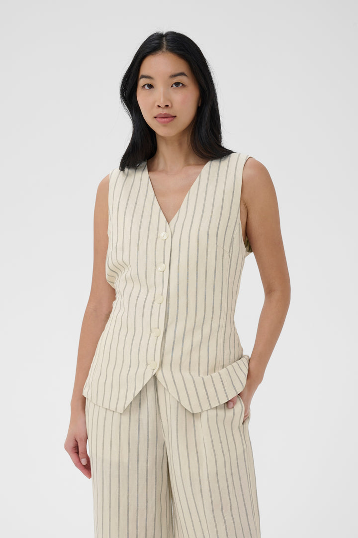 Part Two Binta Vest  30310520  Black Stripe