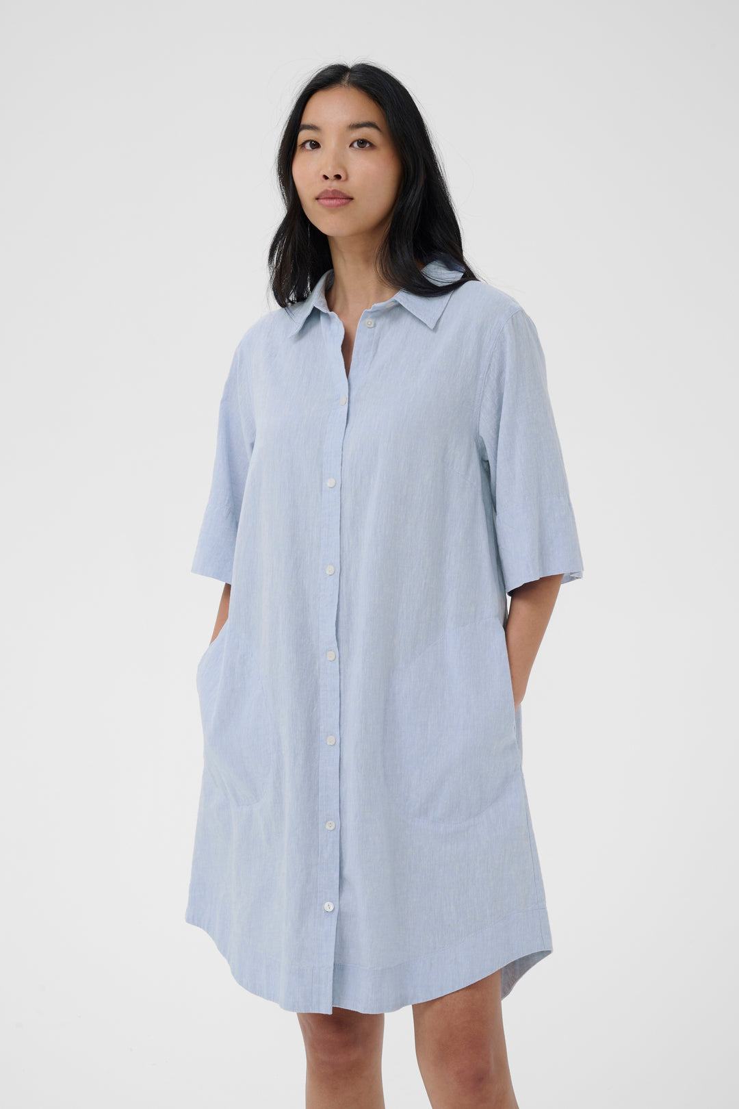 Part Two  Berrit Dress  30310539  Light Blue Chambray