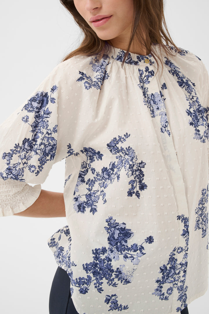 Part Two Almeras Top  30310709  Blue Shadow Flower Pring