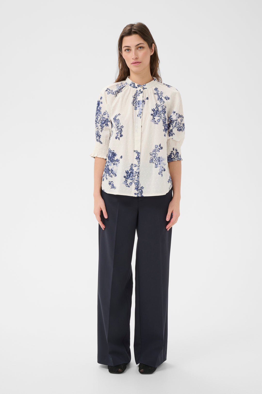 Part Two Almeras Top  30310709  Blue Shadow Flower Pring