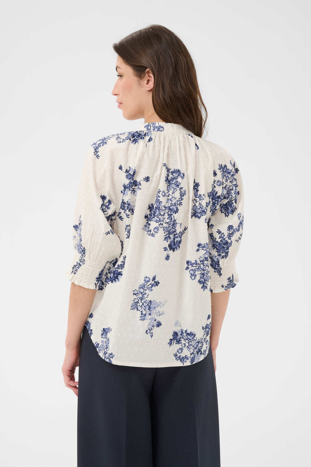 Part Two Almeras Top  30310709  Blue Shadow Flower Pring