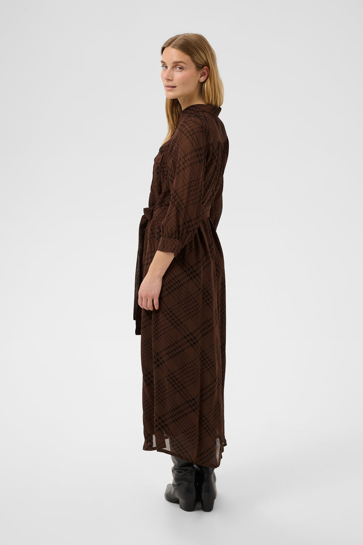 Part Two Cathie Dress  30310757  Brown Check Print