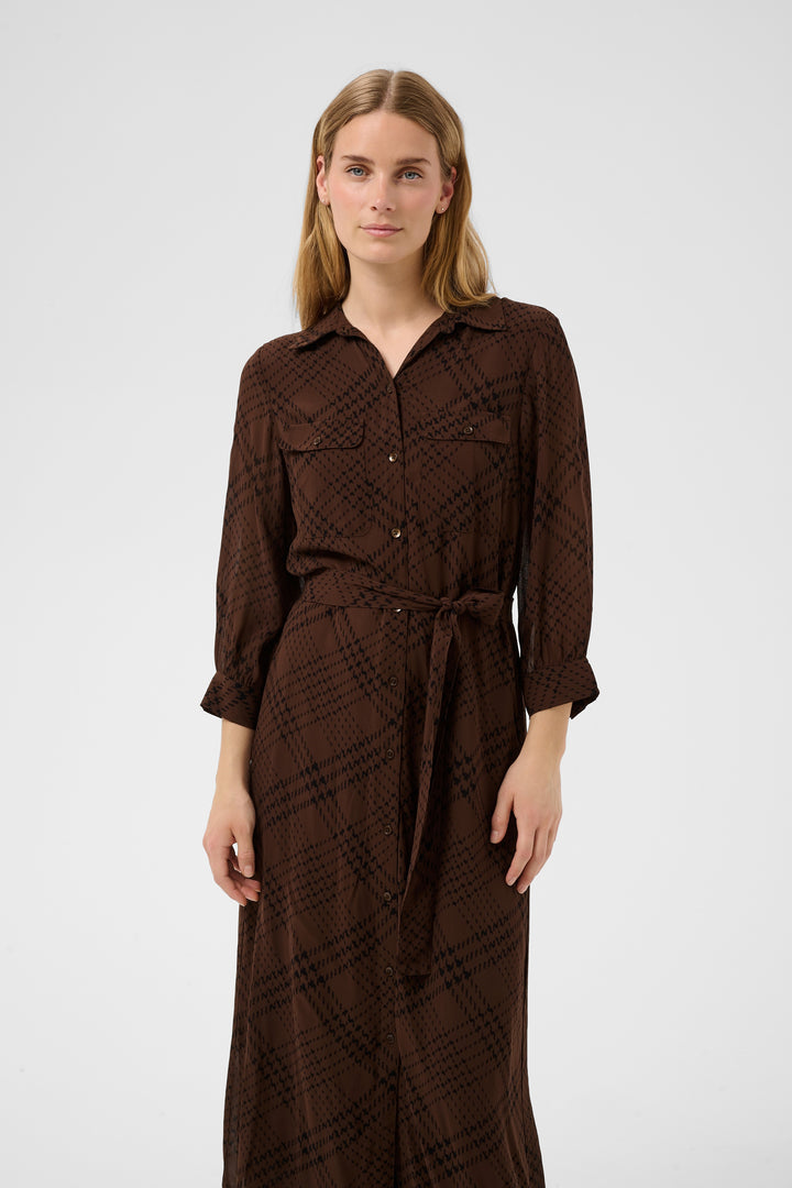 Part Two Cathie Dress  30310757  Brown Check Print