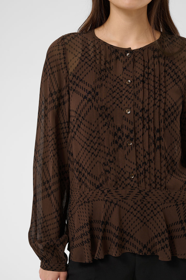 Part Two Cantaline Shirt  30310758  Brown Check Print