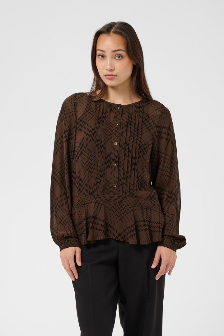 Part Two Cantaline Shirt  30310758  Brown Check Print