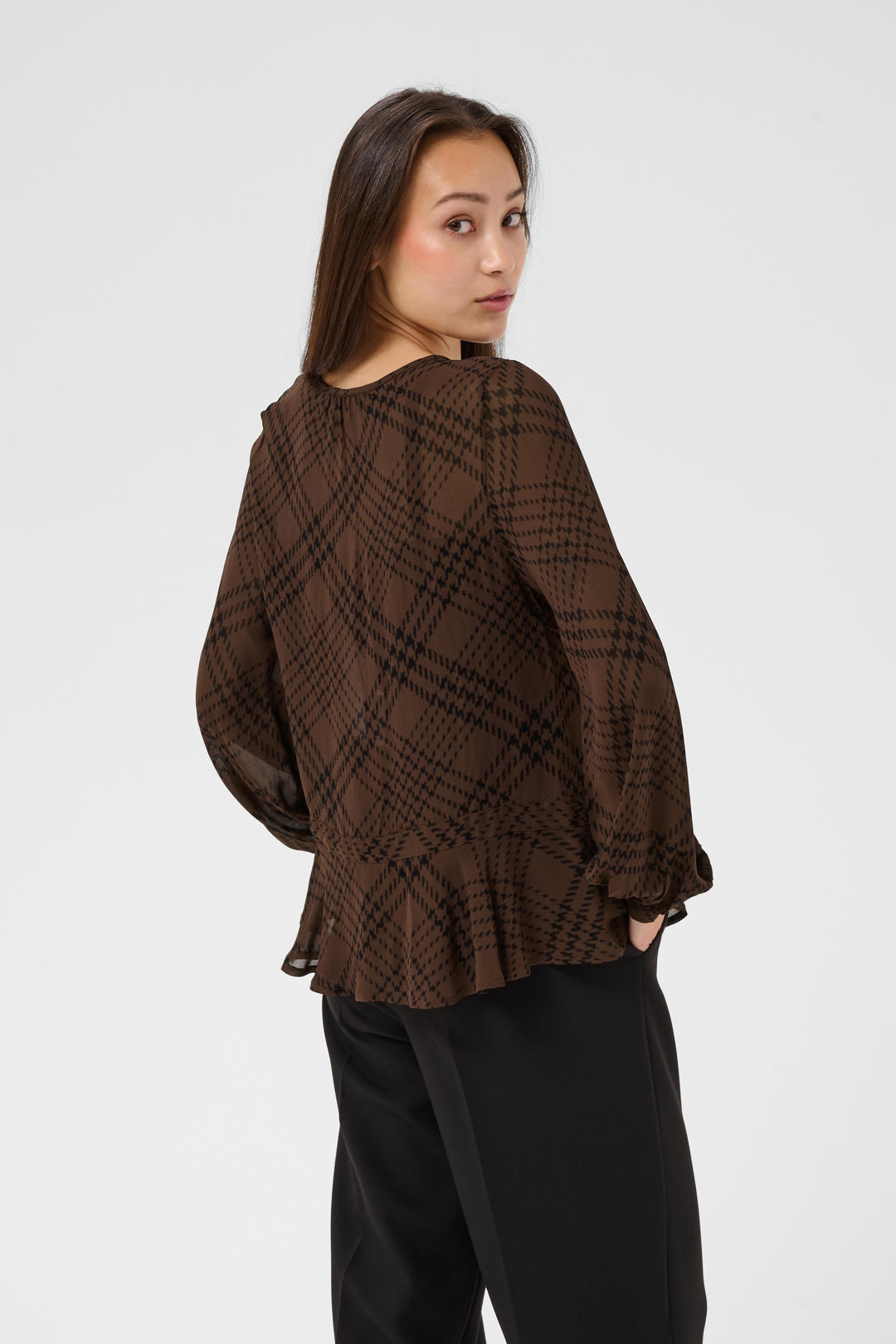 Part Two Cantaline Shirt  30310758  Brown Check Print