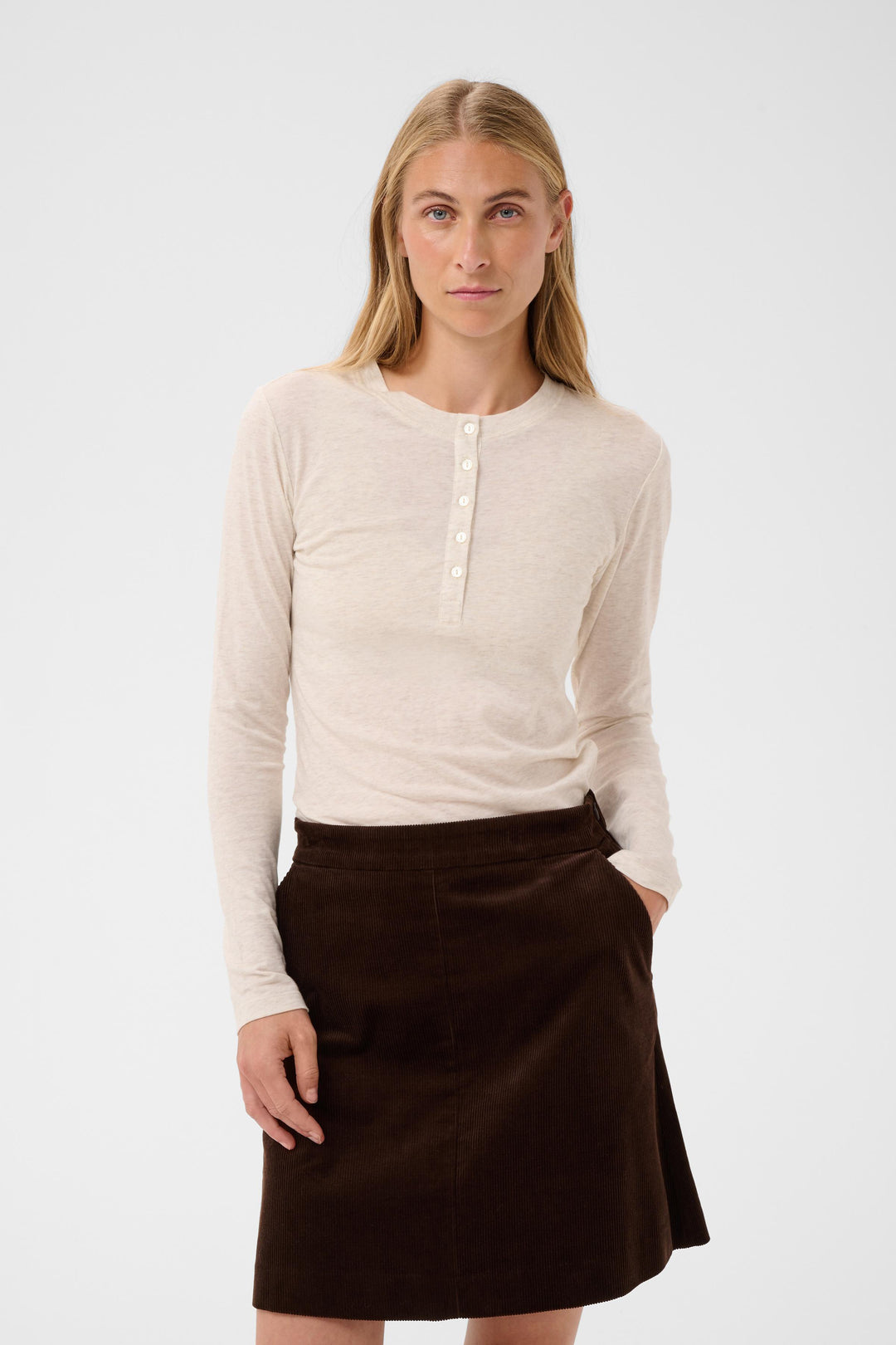 Part Two Chattia Tee  30310829  Whitecap Melange