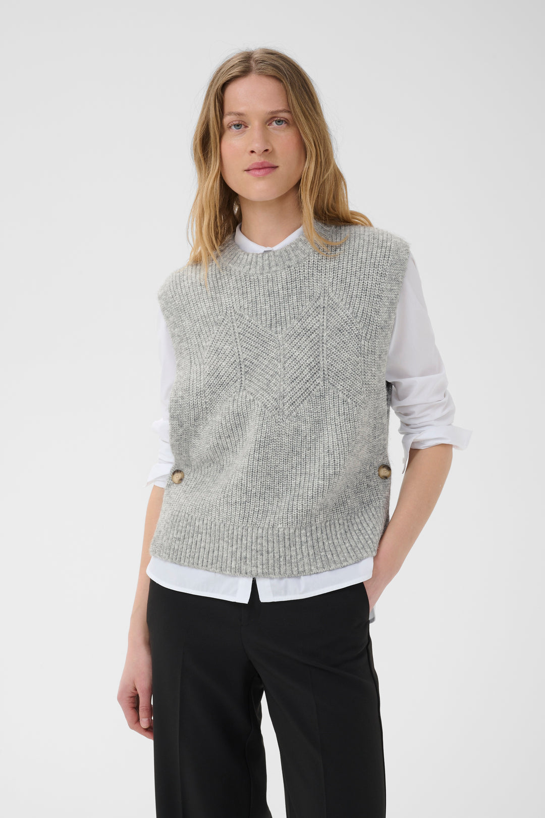 Part Two Charlye Vest  30310831  Medium Grey Melange