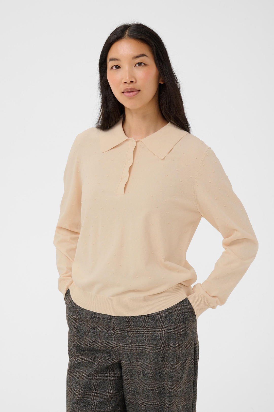 Part Two Channan Polo Pullover  30310838  Whitecap Grey