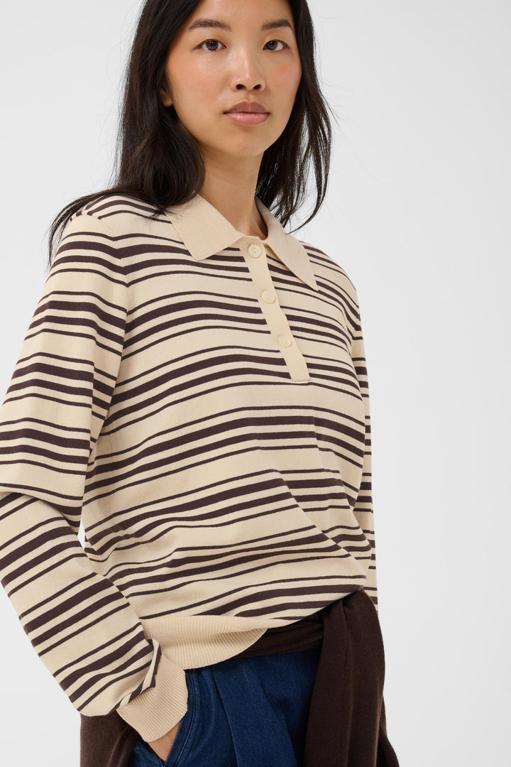 Part Two Channan Polo Pullover  30310838  Mole Stripe