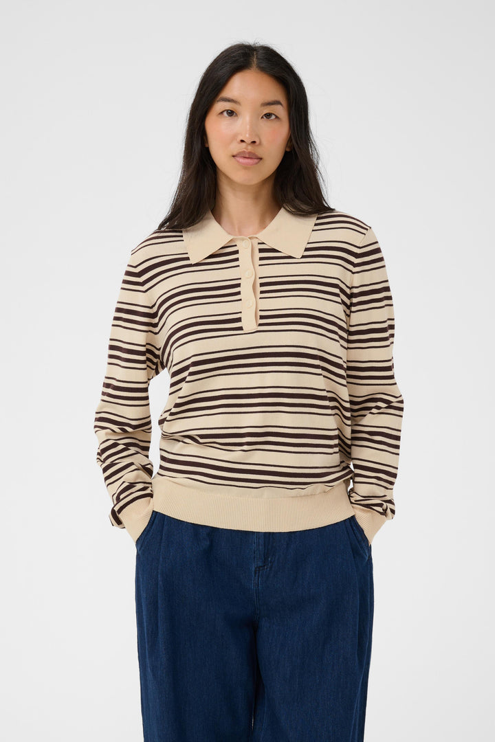 Part Two Channan Polo Pullover  30310838  Mole Stripe