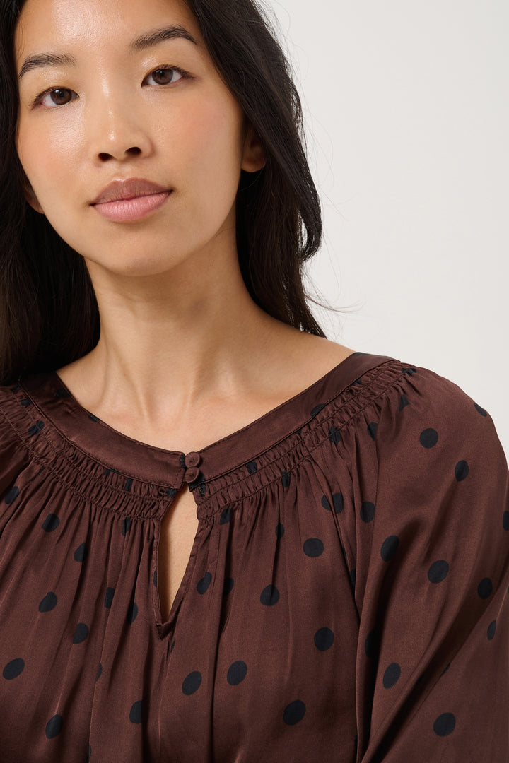 Part Two Catin Blouse  30311124  Brown Dot