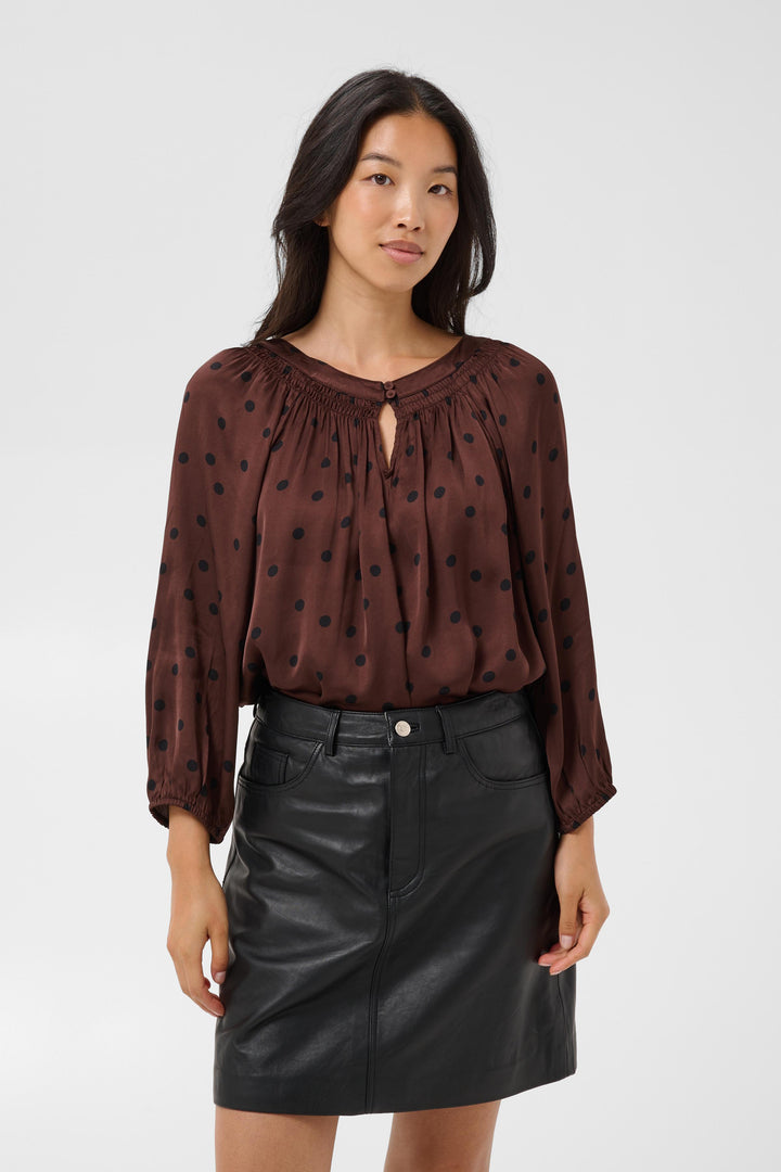 Part Two Catin Blouse  30311124  Brown Dot