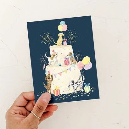 Almeida Birthday Card  3067  Party Cat Cake