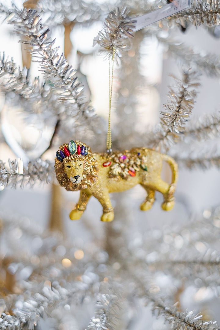 Silver Tree Resin Lion Ornament  G79562