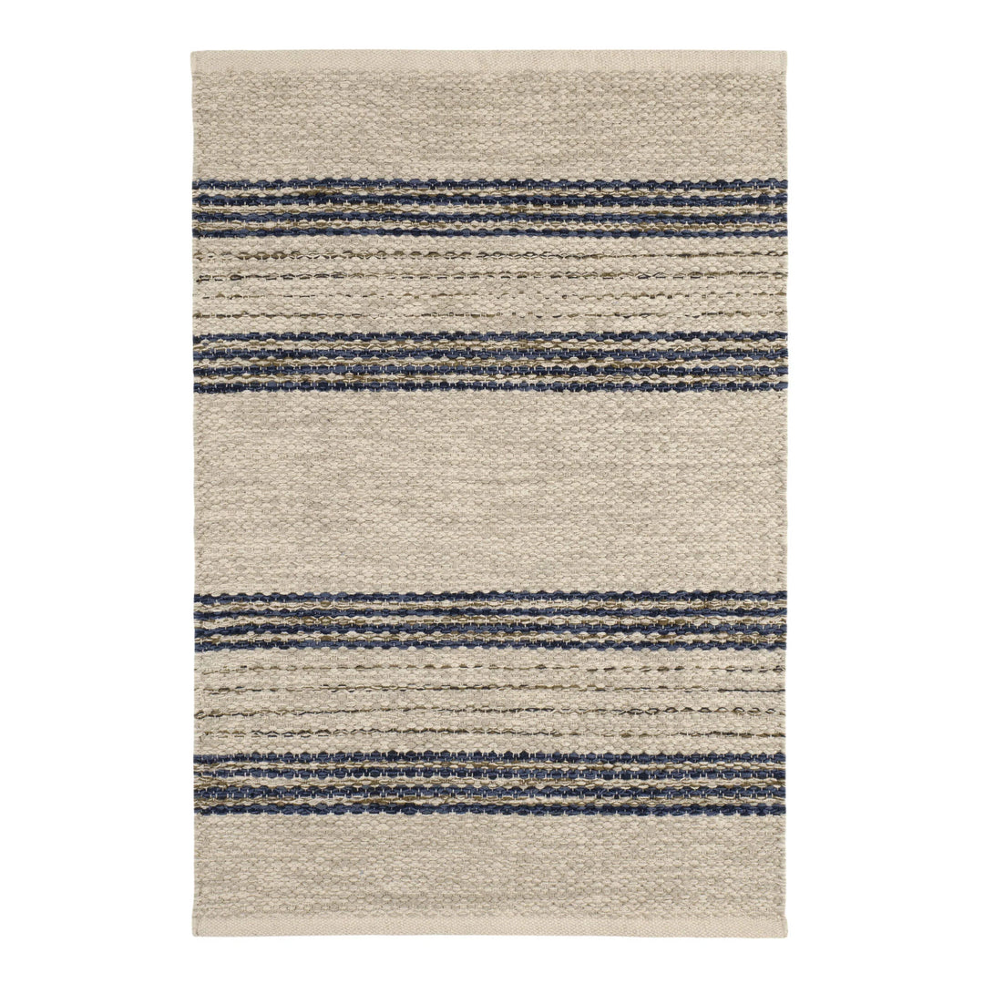Handwoven Cotton Rug  -  Cielo Stripe