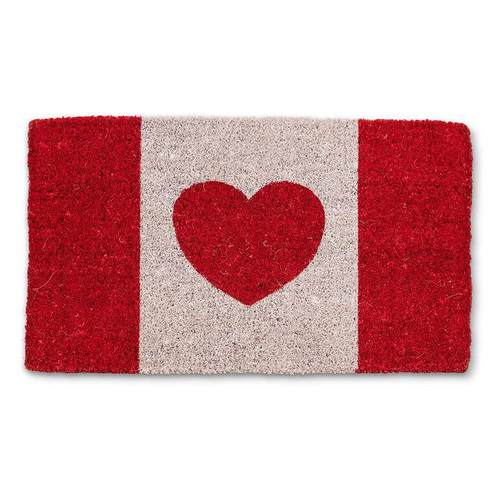 Abbott Coir Doormat  -  Canadian Flag with Heart